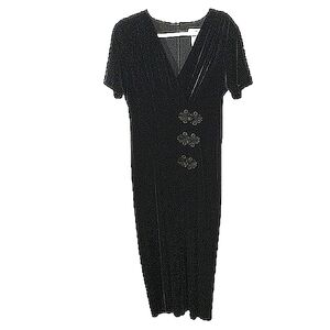 Vintage Ultra Dress Black Velvet Dress 14P